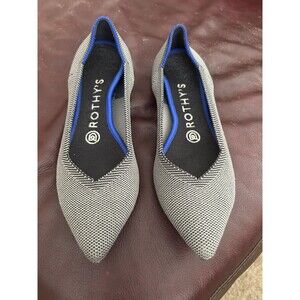 Rothy's 7 Women's The Point Ballet Flats Gray Fabric Washable Shoes Slip On